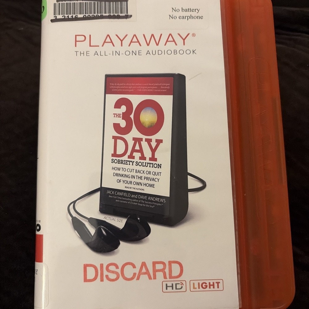 Playaway Audiobook Audio Book Ex Library - 30 Day Sobriety Solution